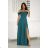 Damen Plus Size (42-46) langes elegantes ärmelloses Partykleid POLISH FASHION PMLBC23265-10 Smaragdgrün 48