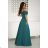 Damen Plus Size (42-46) langes elegantes ärmelloses Partykleid POLISH FASHION PMLBC23265-10 Smaragdgrün 48