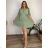 Übergroßes Sommerkleid für Damen 3/4 Langarm (S/M Einheitsgröße) ITALIAN FASHION IMPEM25C7058 46/48/50 hellblau