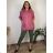Ärmellose Jacke mit langen Ärmeln (uni sl) ITALIENISCHE Mode IMC17326  Rose alte Rose
