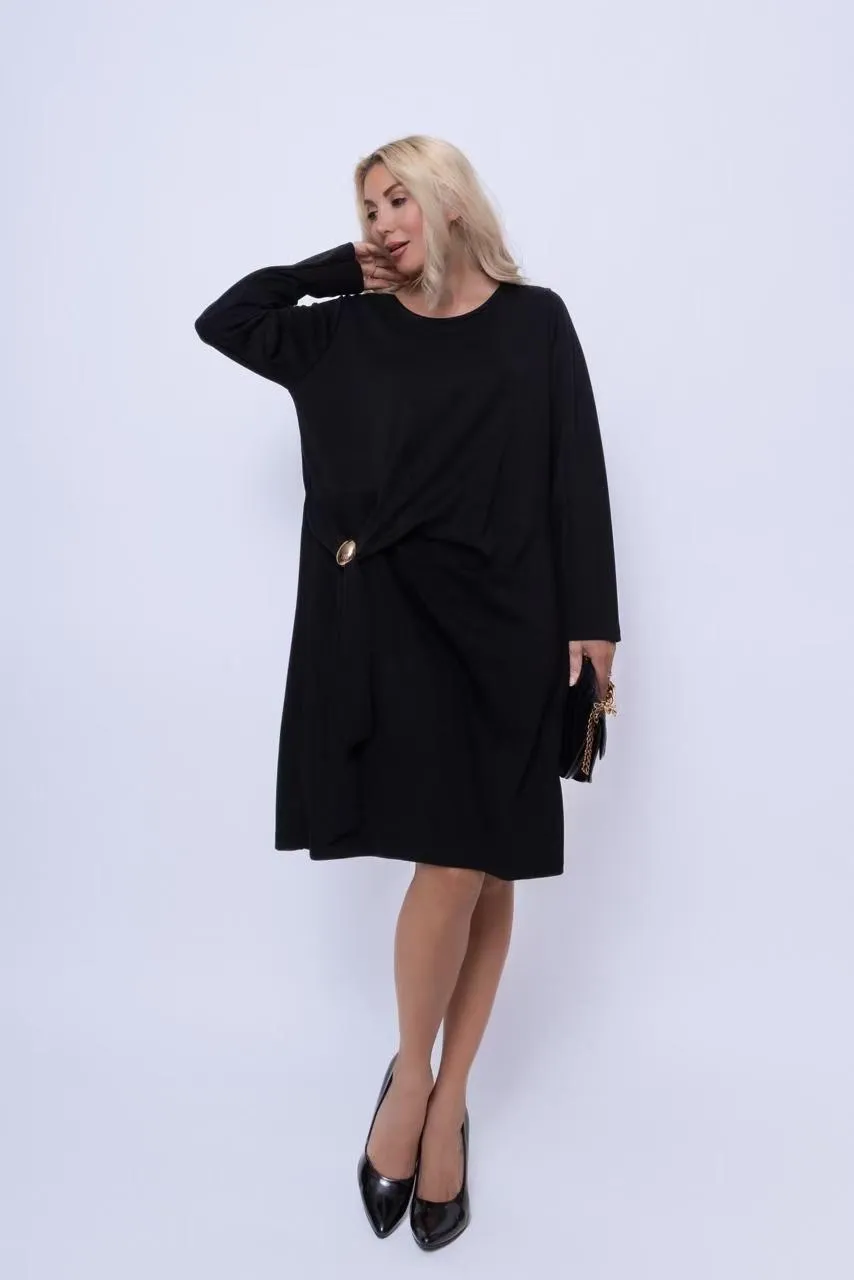 Langärmliger, übergroßer Kapuzen-Sweatshirtmantel mit Reißverschluss für Damen (Einheitsgröße S/M/L) ITALIAN FASHION IMPLI249611