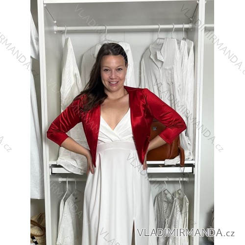 Eleganter Damen Bolero (uni sl) ITALIENISCHE Mode IMC18343 rot S / M / L