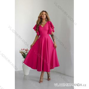 Langes, elegantes Damenkleid mit breiten Trägern (SL) FRENCH FASHION FMPEL23VELVET