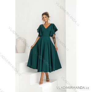 Langes, elegantes Damenkleid mit breiten Trägern (SL) FRENCH FASHION FMPEL23VELVET