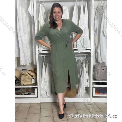 Damen-Sommerkleid aus Musselin mit langen Ärmeln (Einheitsgröße S/M) ITALIAN FASHION IMWGB232580