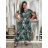 Sommerliches Boho-Hemdblusenkleid für Damen mit Gürtel und kurzen Ärmeln (Einheitsgröße S/M) ITALIAN FASHION IMPEM232191 S / M / L grün