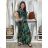 Sommerliches Boho-Hemdblusenkleid für Damen mit Gürtel und kurzen Ärmeln (Einheitsgröße S/M) ITALIAN FASHION IMPEM232191 S / M / L grün