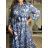 Damen-Sommerkleid mit 3/4-Ärmeln (Einheitsgröße S/M) INDIAN FASHION IMPEM23G123 S / M / L blau