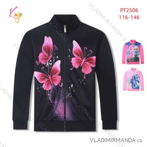 Langarm-Sweatshirt mit Reißverschluss für Kinder, Jugendliche, Mädchen (116-146) KUGO PT2506