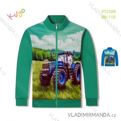 Warmes Sweatshirt mit Reißverschluss für Kinder, Kleinkinder, Mädchen, Jungen (80-110) KUGO PT2508