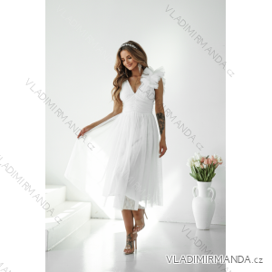 Langes, elegantes Damenkleid mit breiten Trägern (SL) FRENCH FASHION FMPEL23VELVET