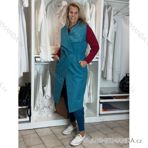 Lange ärmellose Fleeceweste für Damen, übergroß (S/M/L/XL ONE SIZE) ITALIAN FASHION IMD22900