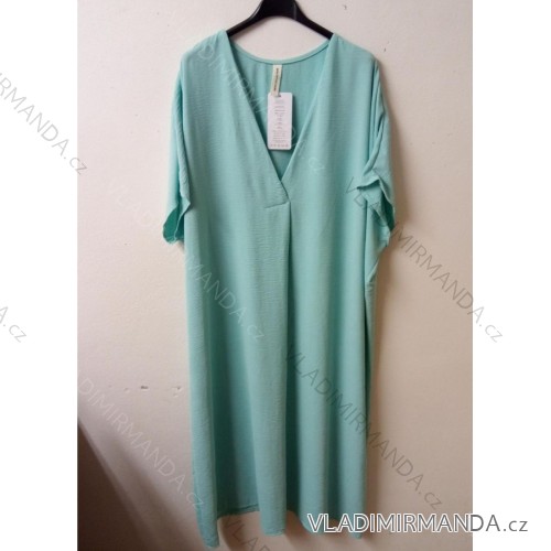Sommer-Frauenkleid (uni sl) ITALIENISCHE Mode IM9177668 mintová XL-6XL