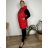 Elegantes Damen-Partykleid mit langen Ärmeln (S/M ONE SIZE) ITALIAN FASHION IM322282 44 rot