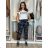 Trainingshose lang Damen (uni s / m) ITALIENISCH MODA IM419836 S / M / L schwarz