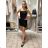 Midikleid mit breiten Trägern für Damen (S/M EINHEITSGRÖSSE) ITALIAN FASHION IMM23M18313 XS/S/M schwarz