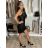 Midikleid mit breiten Trägern für Damen (S/M EINHEITSGRÖSSE) ITALIAN FASHION IMM23M18313 XS/S/M schwarz