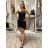 Midikleid mit breiten Trägern für Damen (S/M EINHEITSGRÖSSE) ITALIAN FASHION IMM23M18313 XS/S/M schwarz