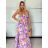 Trägerloses Sommerkleid für Damen (S/M EINHEITSGRÖSSE) INDIAN FASHION IMPEM22G69-3/DU -   lila -   S / M