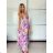 Trägerloses Sommerkleid für Damen (S/M EINHEITSGRÖSSE) INDIAN FASHION IMPEM22G69-3/DU -   lila -   S / M