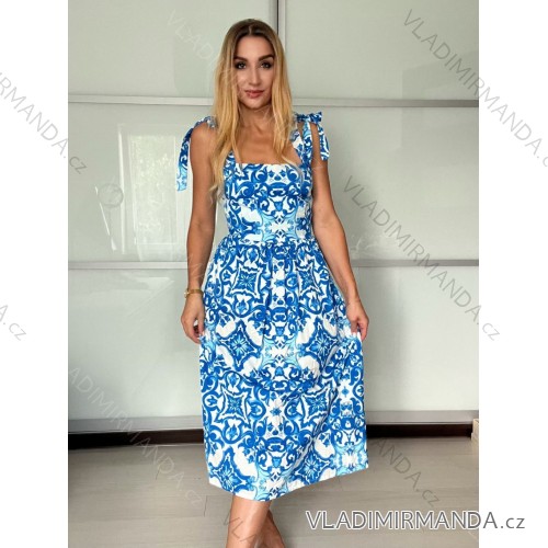 Kurzärmliges Sommer-Freizeitkleid für Damen (S/M/L EINHEITSGRÖSSE) ITALIAN FASHION IMWGB25022 -   blau -   S / M