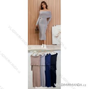 Langes Chiffon-Kurzarmkleid für Damen (S/M ONE SIZE) ITALIAN FASHION IMWGS231048