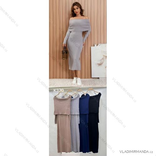 Langes Chiffon-Kurzarmkleid für Damen (S/M ONE SIZE) ITALIAN FASHION IMWGS231048