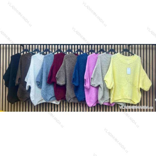 Oversize-Strickpullover Kurzarm Damen Oversize (54/56/58 Einheitsgröße) ITALIAN FASHION IMWCA2825