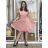 Elegantes Sommerkleid mit Trägern für Damen (Einheitsgröße S/M) ITALIAN FASHION IMPSH222053A/DU S / M / L Rose alte Rose
