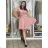 Elegantes Sommerkleid mit Trägern für Damen (Einheitsgröße S/M) ITALIAN FASHION IMPSH222053A/DU S / M / L Rose alte Rose