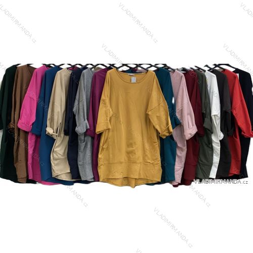 Langärmliges, leichtes Damen-Kapuzensweatshirt mit Reißverschluss, übergroß (52/54/56 ONE SIZE) ITALIAN FASHION IMC25359