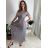 Šaty košilové dlouhý rukáv dámské (S/M ONE SIZE) ITALSKÁ MODA IMB229927 <p>blau</p> M / L