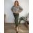 Ärmellose Jacke mit langen Ärmeln (uni sl) ITALIENISCHE Mode IMC17326 46/48/50 grünes Khaki