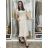 Kurzärmliges Sommer-Freizeitkleid für Damen (S/M/L EINHEITSGRÖSSE) ITALIAN FASHION IMWGB25022 S / M / L beige