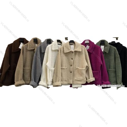 Langärmliges, leichtes Damen-Kapuzensweatshirt mit Reißverschluss, übergroß (52/54/56 ONE SIZE) ITALIAN FASHION IMC25359