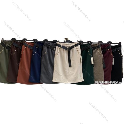 Mittellanger Damenrock mit Gürtel, Übergröße (44/46/48 ONE SIZE) ITALIAN FASHION IMC25405