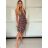 Kurzes, ärmelloses Icecool-Sommerkleid für Damen (S/M EINHEITSGRÖSSE) ITALIAN FASHION IMM23177 -   braun
 -   S / M