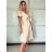 Kurzarmhemd Kleid Kleid (uni L-2XL) ITALIENISCH MODA IMS20002 -   beige -   S / M / L