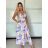 Langes Sommerkleid Zitrone, geblümt mit Trägern für Damen (XS/S/M ONE SIZE) ITALIAN FASHION IMWHD252134 XS/S/M lila