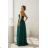 Langes, elegantes Damenkleid mit breiten Trägern (SL) FRENCH FASHION FMPEL23VELVET grün 34