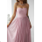 Langes, elegantes Damenkleid mit breiten Trägern (SL) FRENCH FASHION FMPEL23VELVET Rose alte Rose 34