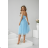 Langes, elegantes Damenkleid mit breiten Trägern (SL) FRENCH FASHION FMPEL23VELVET blau 42