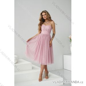 Langes, elegantes Damenkleid mit breiten Trägern (SL) FRENCH FASHION FMPEL23VELVET