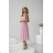 Langes, elegantes Damenkleid mit breiten Trägern (SL) FRENCH FASHION FMPEL23VELVET Rose alte Rose 42