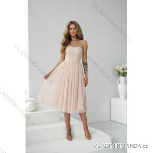 Langes, elegantes Damenkleid mit breiten Trägern (SL) FRENCH FASHION FMPEL23VELVET