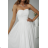 Langes, elegantes Damenkleid mit breiten Trägern (SL) FRENCH FASHION FMPEL23VELVET weiß 42
