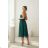 Langes, elegantes Damenkleid mit breiten Trägern (SL) FRENCH FASHION FMPEL23VELVET grün 42