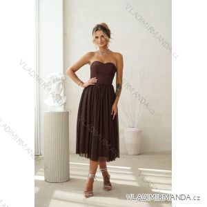 Langes, elegantes Damenkleid mit breiten Trägern (SL) FRENCH FASHION FMPEL23VELVET