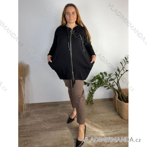 Strickjacke / Hoodie Baumwolle Damen (Uni M / XL) Italienische Mode IM420360