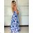 Langes Sommerkleid mit Trägern für Damen (S/M ONE SIZE) ITALIAN FASHION IMPBB23B23745 -   blau -   S / M